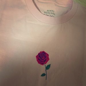 Anti social social club Bby Pink rose Tee